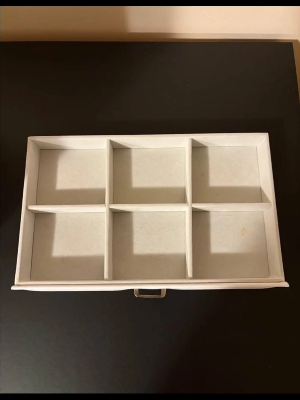 Vlando 6 Tier White Jewelry Box With Gold Hardware and Mirror
